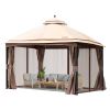 Patio Gazebo for 10-12 Person, 10 x 13 FT Backyard Gazebo, with Mosquito Netting, Metal Frame, and PU Coated 180G Polyester