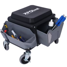 Heavy Duty Mechanic Stool, 330 Lbs Weight Capacity, Garage Stool With Wheels (Option: Grey)