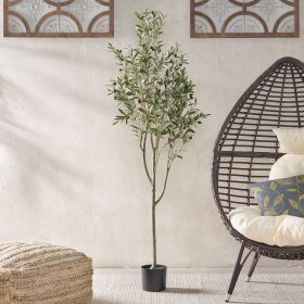 180CM ARTIFICIAL OLIVE TREE (Color: Green)