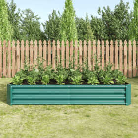 Raised Garden Bed Outdoor, 6x3x1ft , Metal Raised Rectangle Planter Beds For Plants, Vegetables, And Flowers (Color: Green)